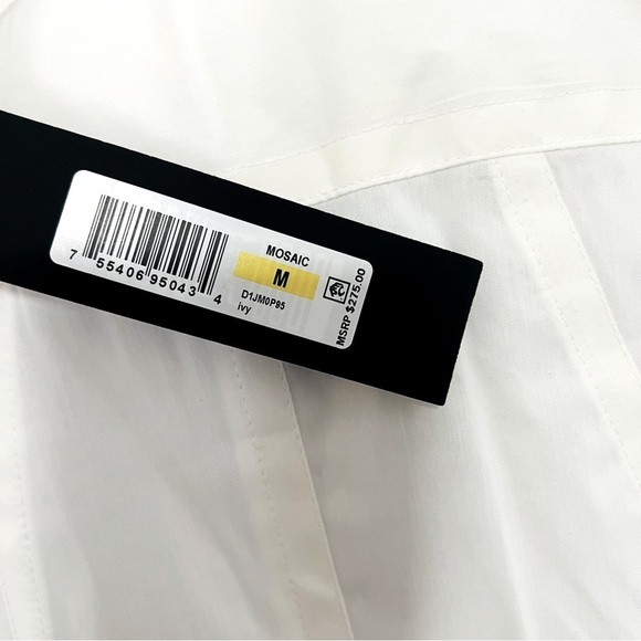 Donna Karan New York Women's Button Up Collared Shirt Sweater Sleeves Size M NWT - Picture 8 of 12